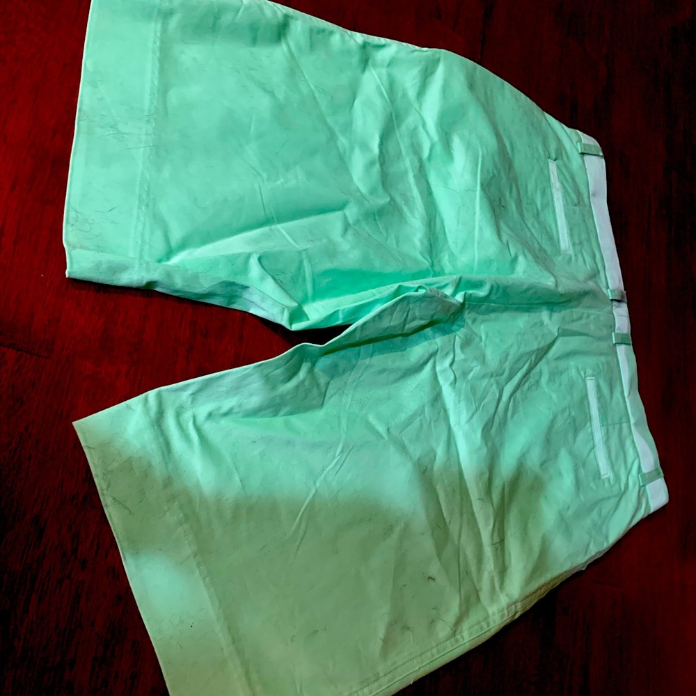 Absolutely stunning salad green authentic Bermudas size 10, Large, from UK